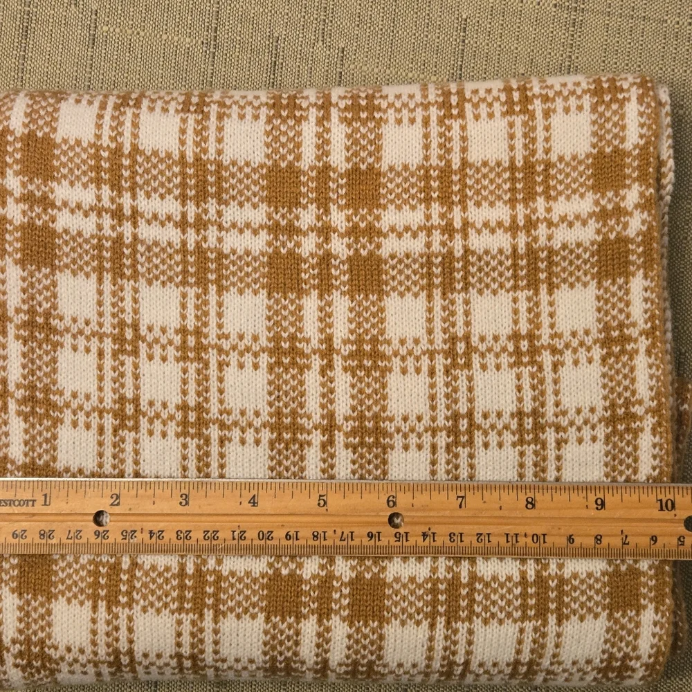 New Timberland Scarf‎ Buffalo Plaid Caramel And Cream Excellent Condition Soft